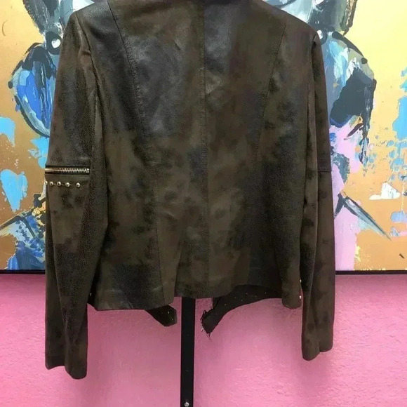 Lena Gabrielle Brown Faux Leather Jacket - Picture 2 of 5